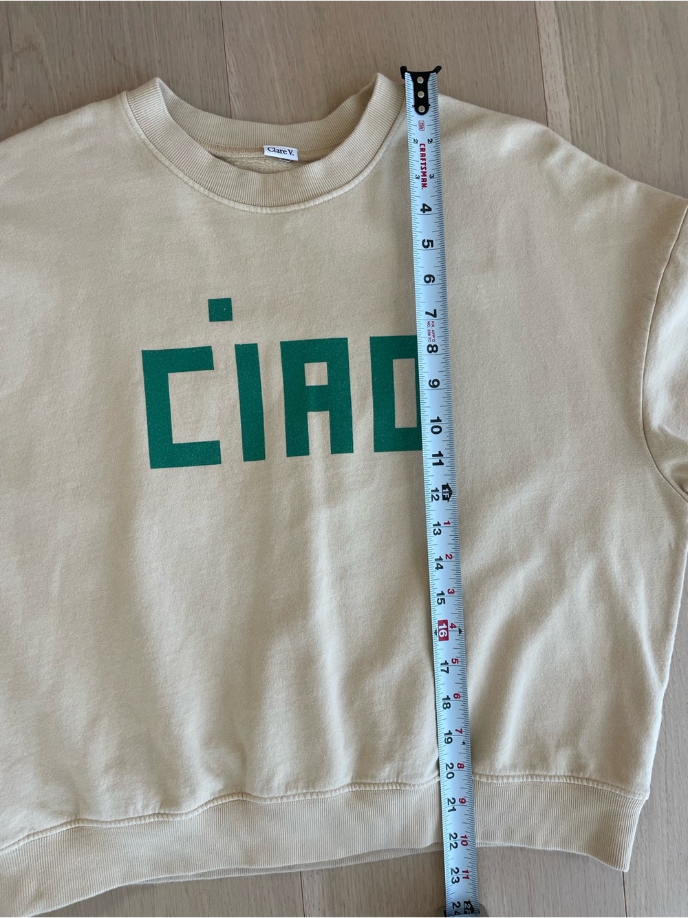 Clare V. “Ciao” Le Drop Shoulder Sweatshirt – Size Large - Picture 7 of 8
